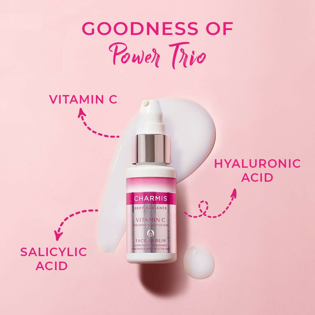 Charmis Deep Radiance Vitamin C Face Serum With Hyaluronic Acid and Salicylic Acid | Grocsy