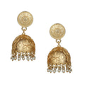 Joban Fashion Women Matte Gold Brass Jhumka | Grocsy