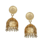 Joban Fashion Women Matte Gold Brass Jhumka | Grocsy