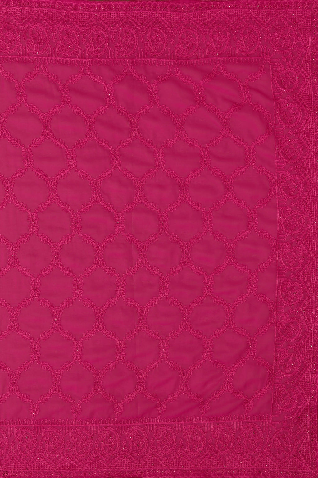 Pink Georgette Embroidered and Stone Work Saree with Unstitched Blouse Piece - Roozal | Grocsy