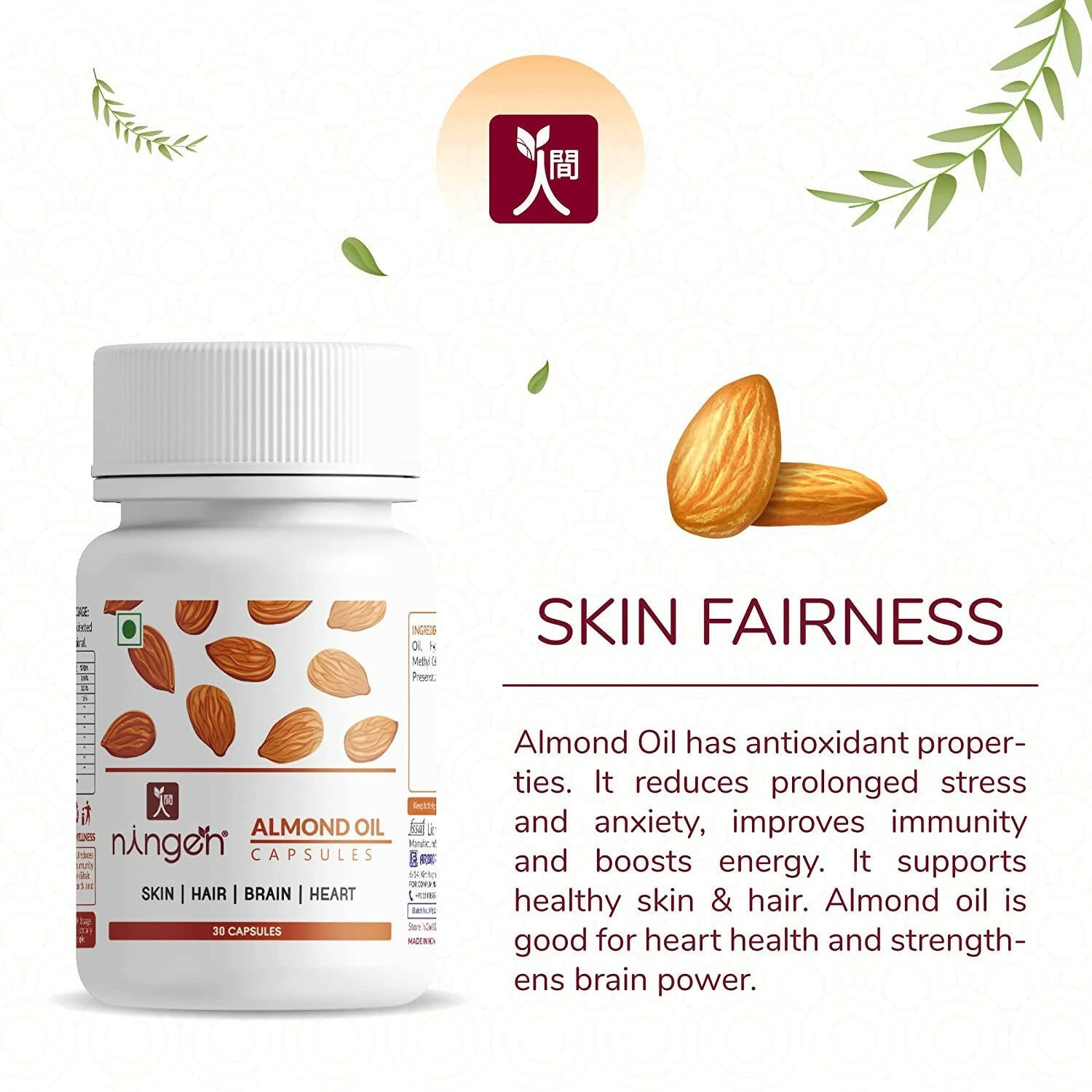 Ningen Almond Oil Capsules | Grocsy