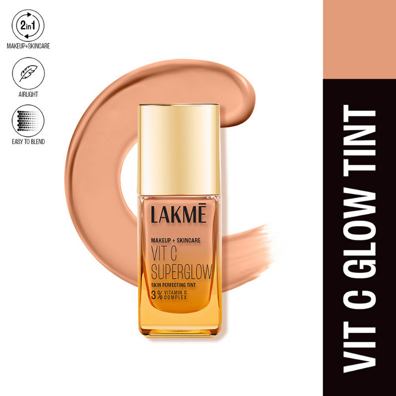 Lakme Vitamin C Superglow Skin Perfecting Tint with 3% Vit C - Cool Rose | Grocsy