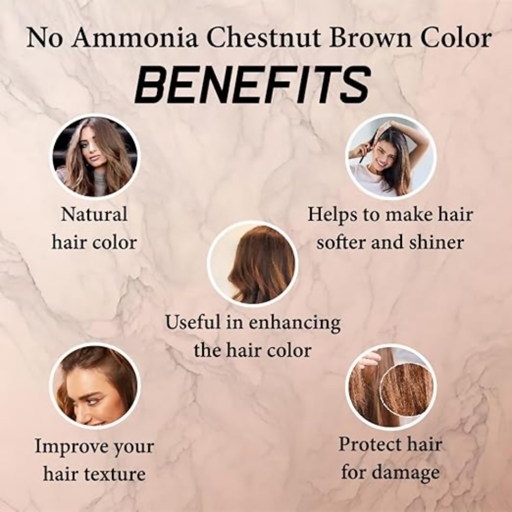 VedicAyurveda Henna Based Hair Colour, Natural Black and Chestnut Brown | Grocsy