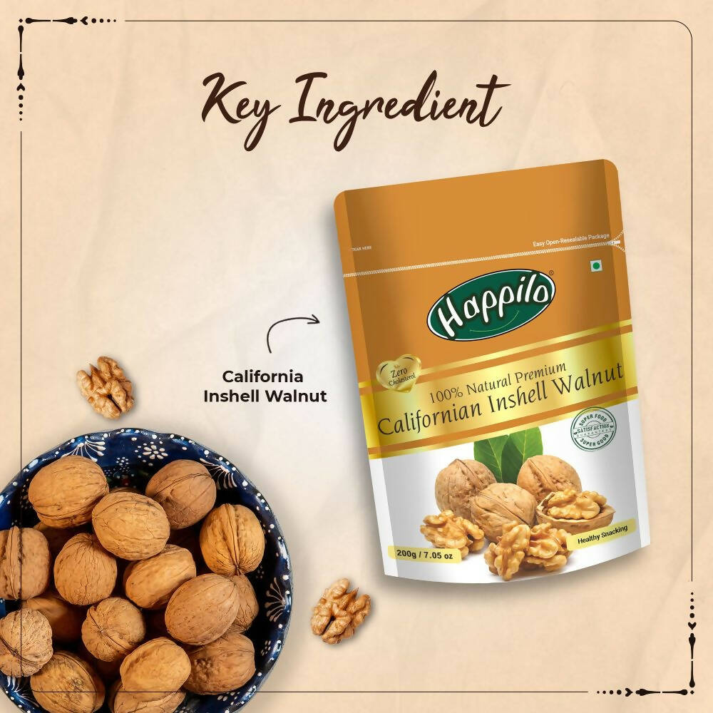 Happilo Premium Whole Californian Inshell Walnuts | Grocsy