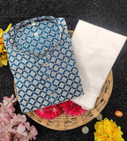 Neera Trendz Blue Cotton Thread Embroidery Men's Kurta Pajama | Grocsy