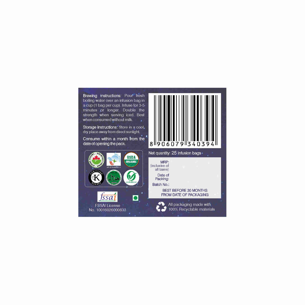 Organic Wellness Om Shanti Teabags | Grocsy