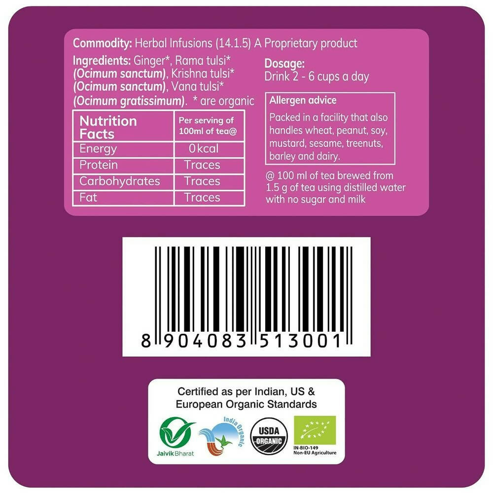 24 Mantra Organic Tulsi Ginger Tea Powder | Grocsy