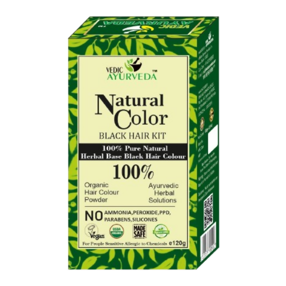 VedicAyurveda Natural Color Black Hair Kit | Grocsy