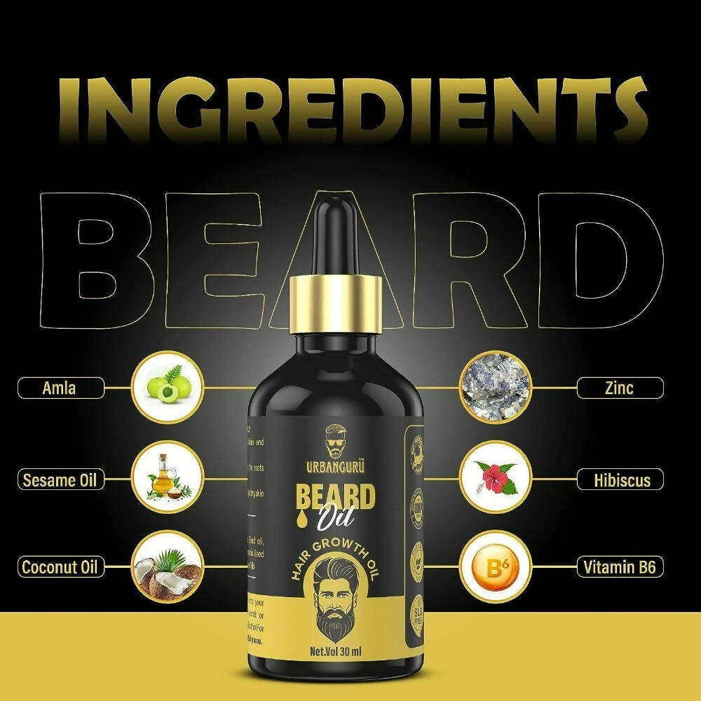 Urbanguru Men's Beard & Hair Growth Oil | Grocsy