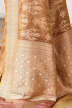 Joban Fashion Olive Pure Katan Pure Handloom Banarasi Silk Saree | Grocsy