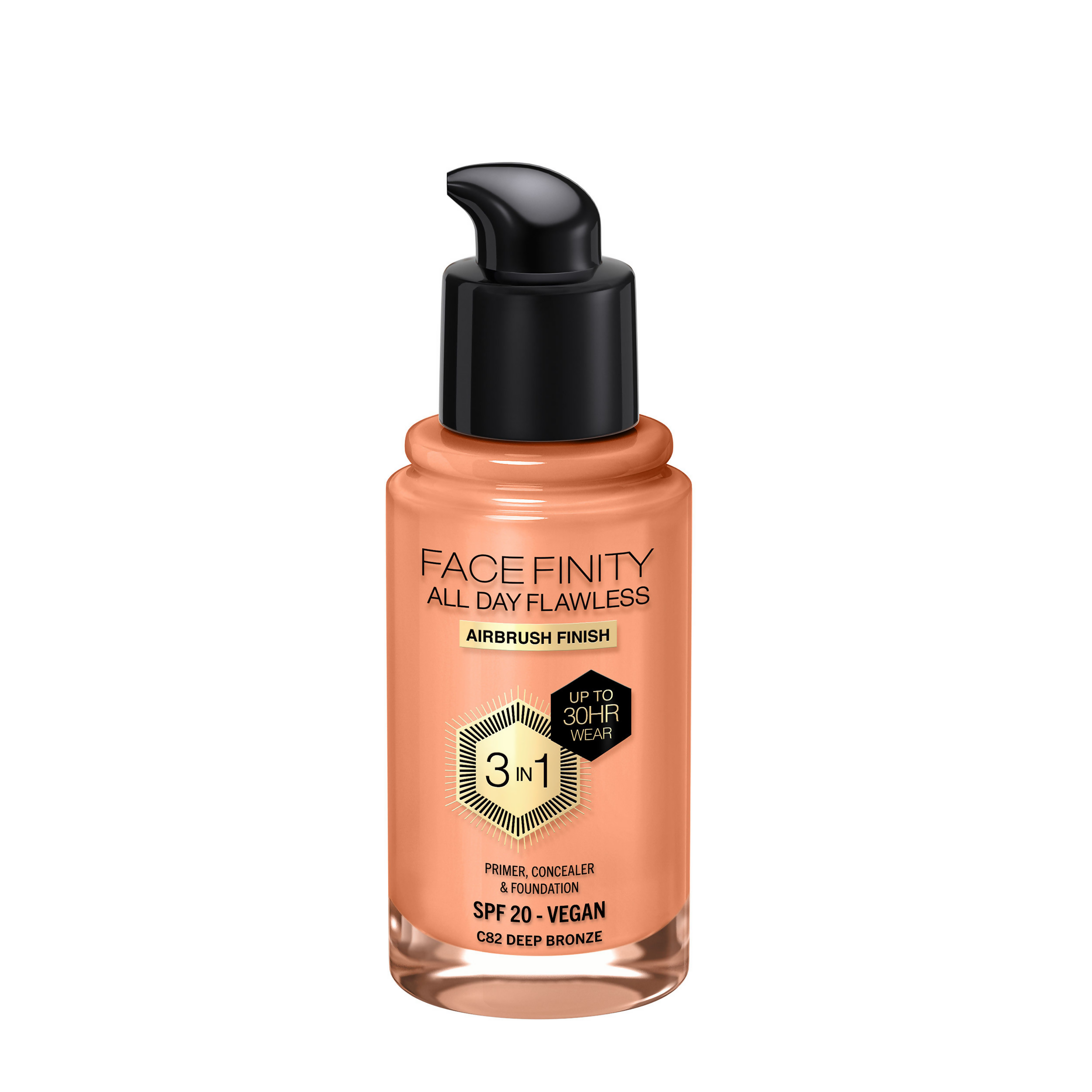 Max Factor Face Finity All Day Flawless 3 In 1 Foundation - 82 Deep Bronze | Grocsy