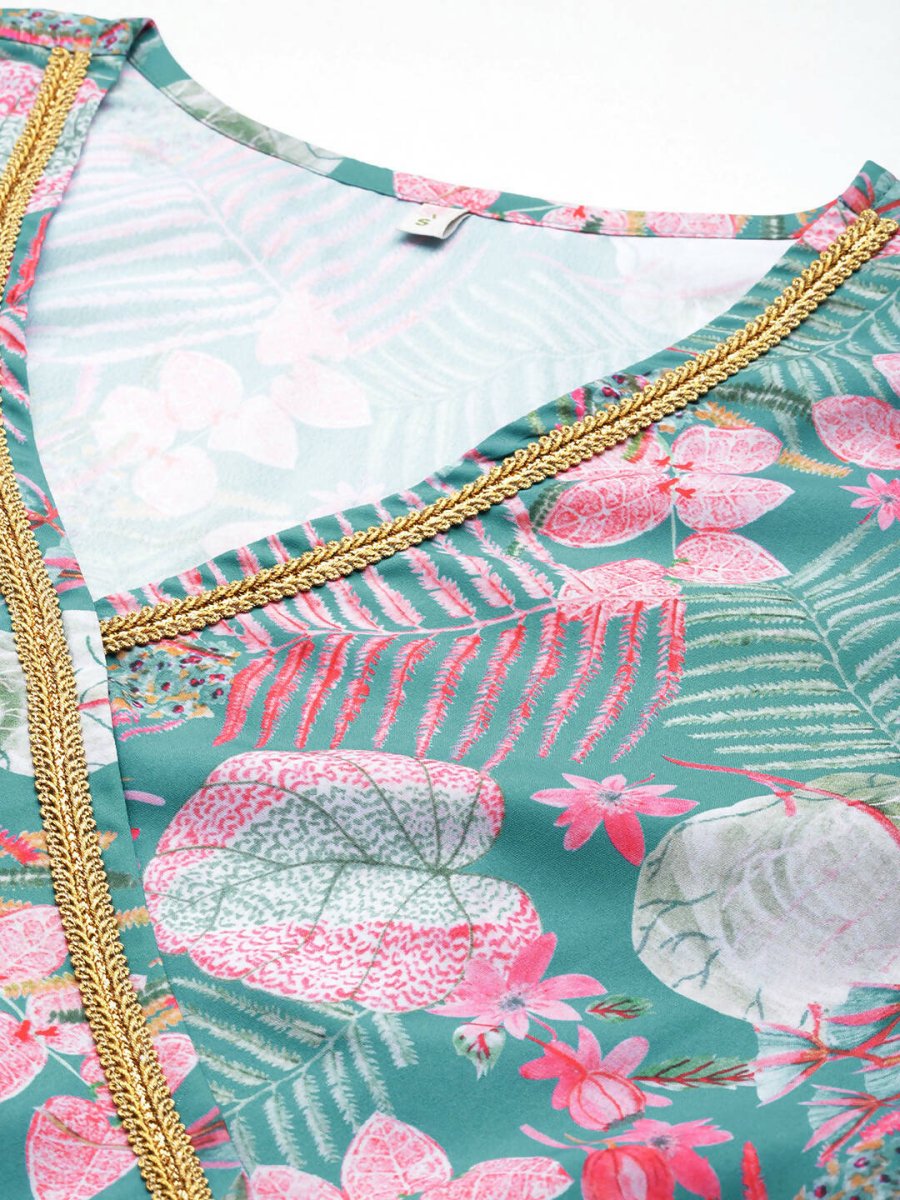 Ahalyaa Women's Traditional Wear Co-ods - Green | Grocsy