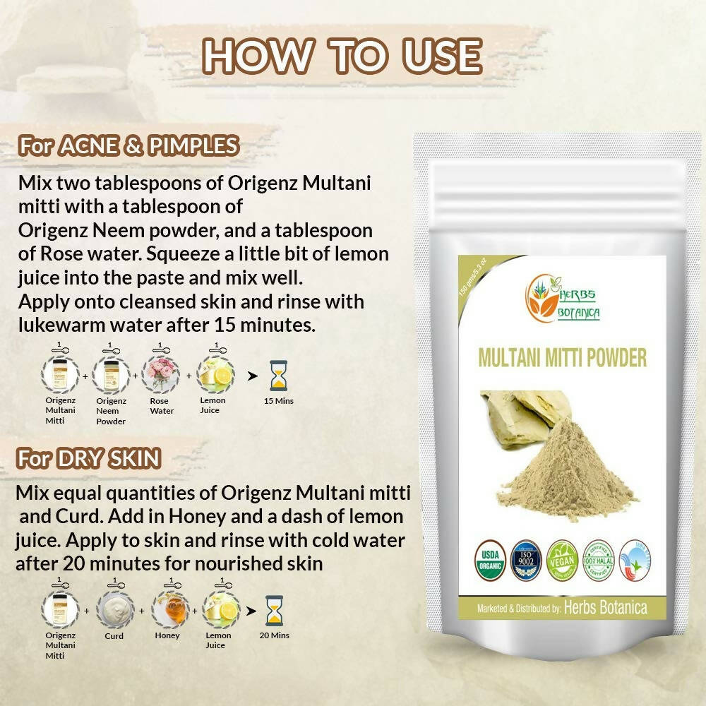 Herbs Botanica 100% Natural Multani Mitti Powder | Grocsy