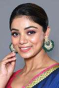 Joban Fashion Women Kundan Pearl Golden White Green Earrings | Grocsy