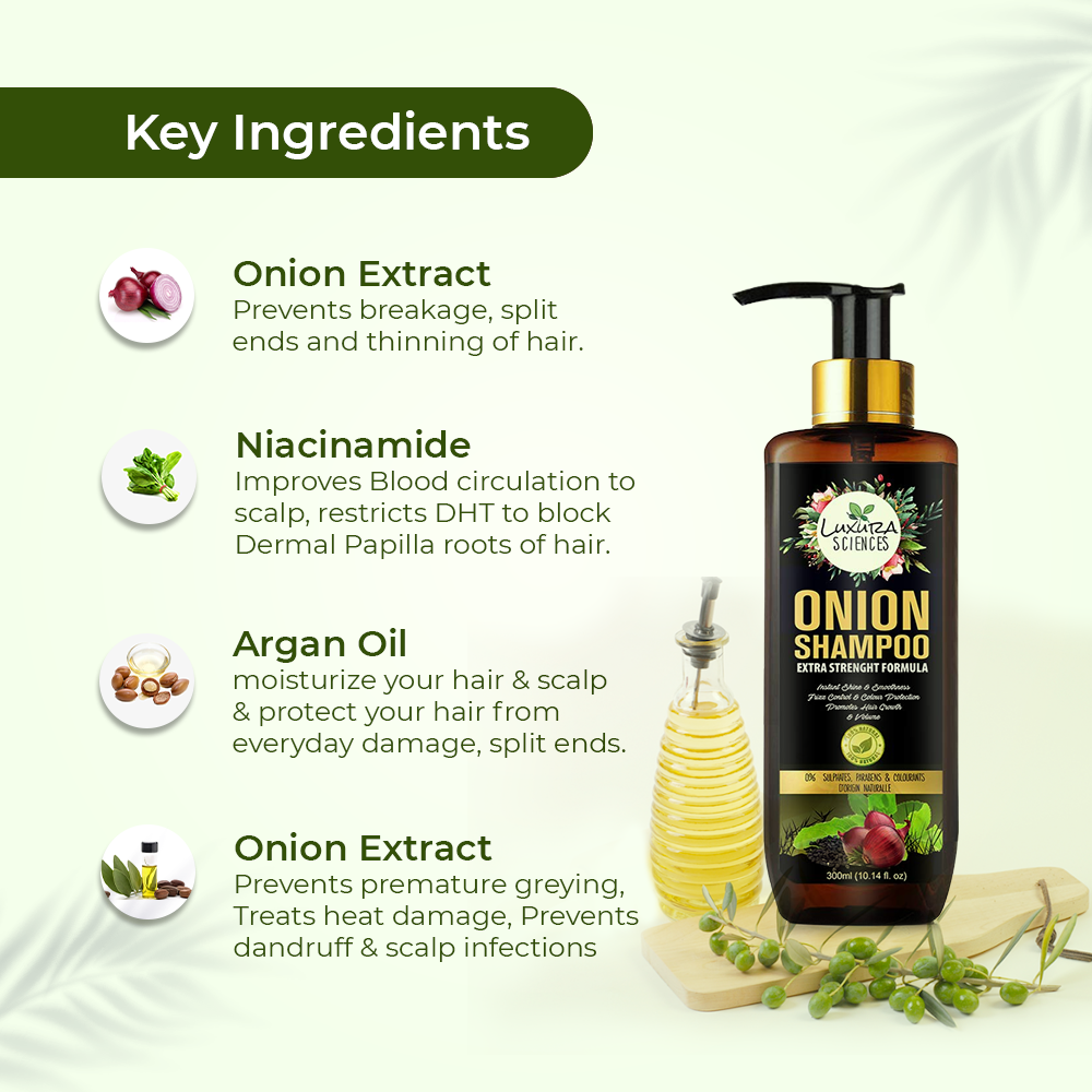 Luxura Sciences Onion Oil Shampoo For Hair Growth | Grocsy
