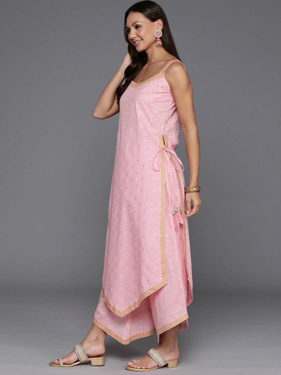 Ahalyaa Women's Traditional wear Kurta Set - Pink | Grocsy