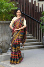 Beatitude Multicolor Tissue Silk Saree | Grocsy