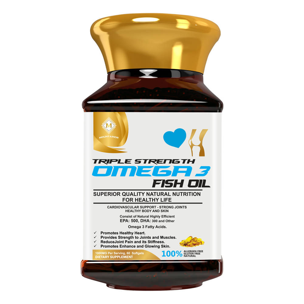 Mountainor Triple Strength Omega-3 Fish Oil Softgels | Grocsy