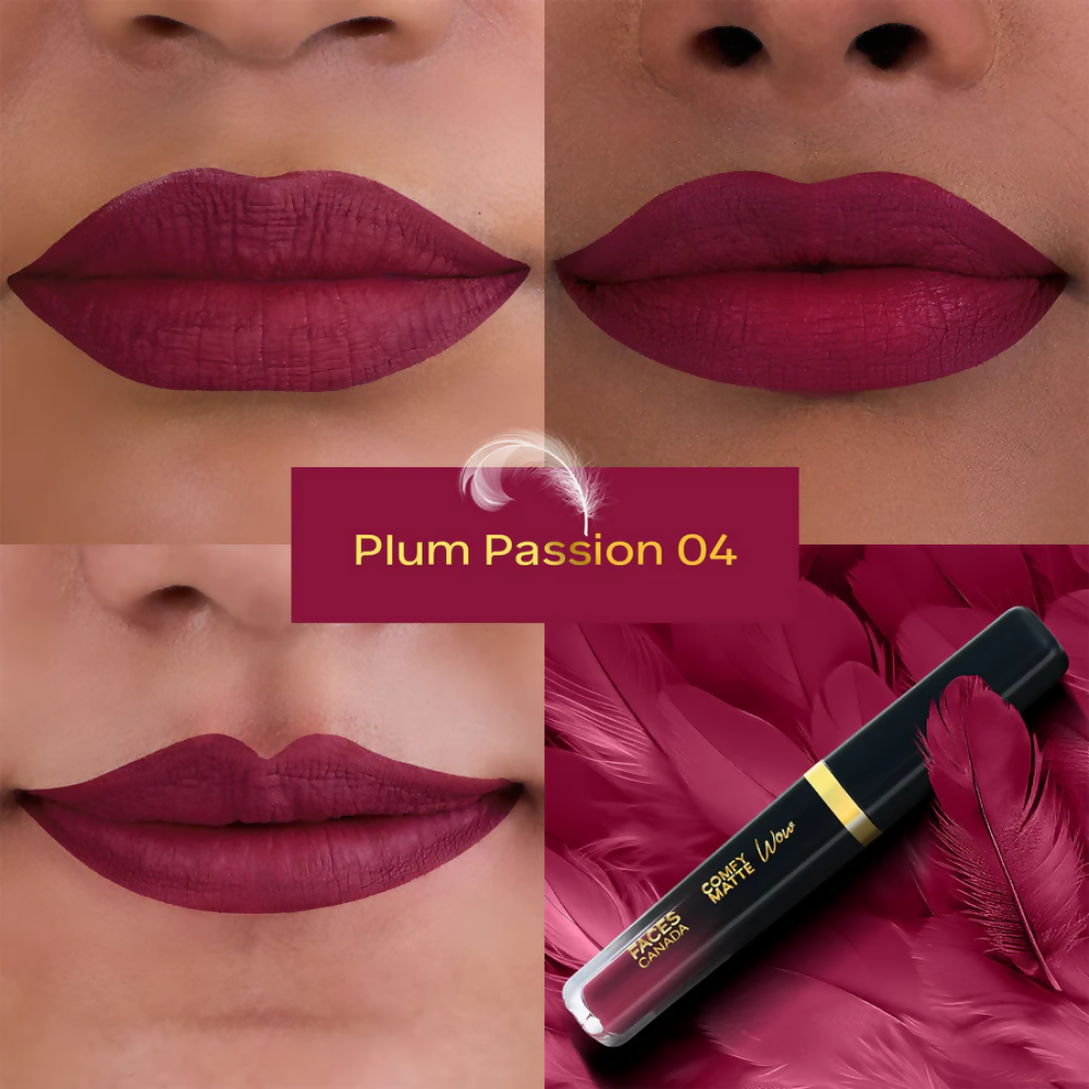 Faces Canada Comfy Matte Wow Liquid Lipstick - Plum Passion 04 | Grocsy