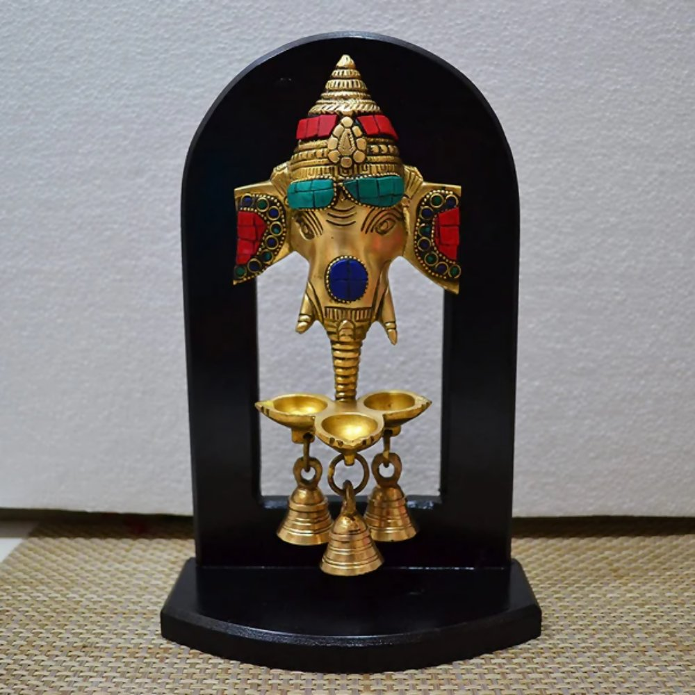 CraftVatika Handwork Ganesha Wall Hanging With Oil Lamp | Grocsy