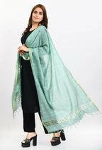 Mominos Fashion Moeza Women's Cotton Zari Box Pista Green Dupatta | Grocsy