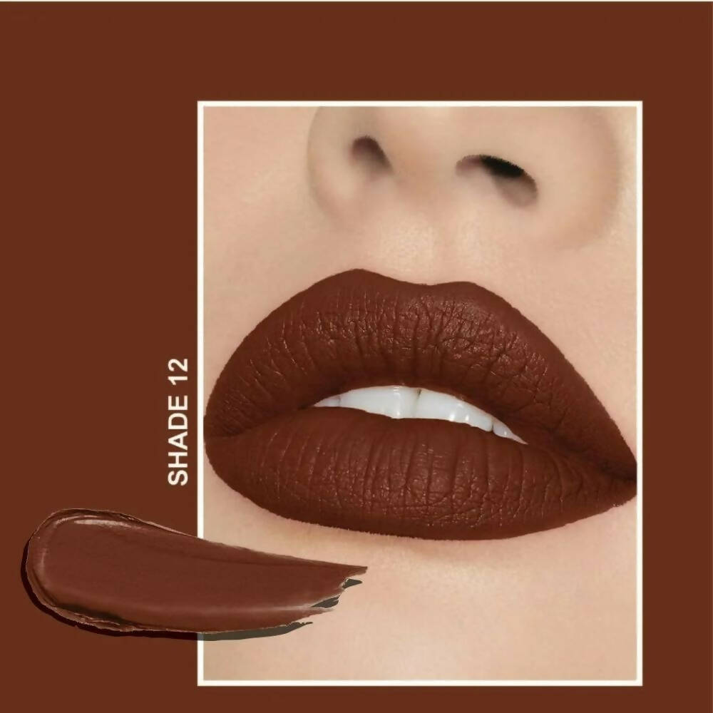 Flicka Tomato Brown Matte Finish Lipstick Shade 12 | Grocsy