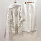 Teeya Creation Womens New Trendy Silk With Heavy Embroiedery With Sequence Work White Kurta Set | Grocsy