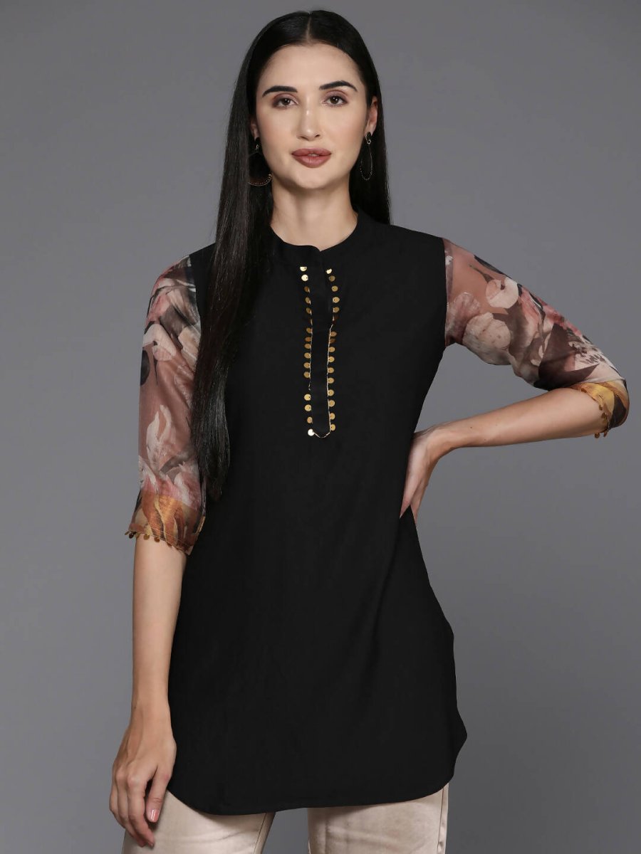 Ahalyaa Women's Traditional wear Tunic - Black | Grocsy