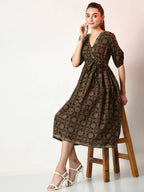 Myshka Women's Multi Empire Printed Dress | Grocsy