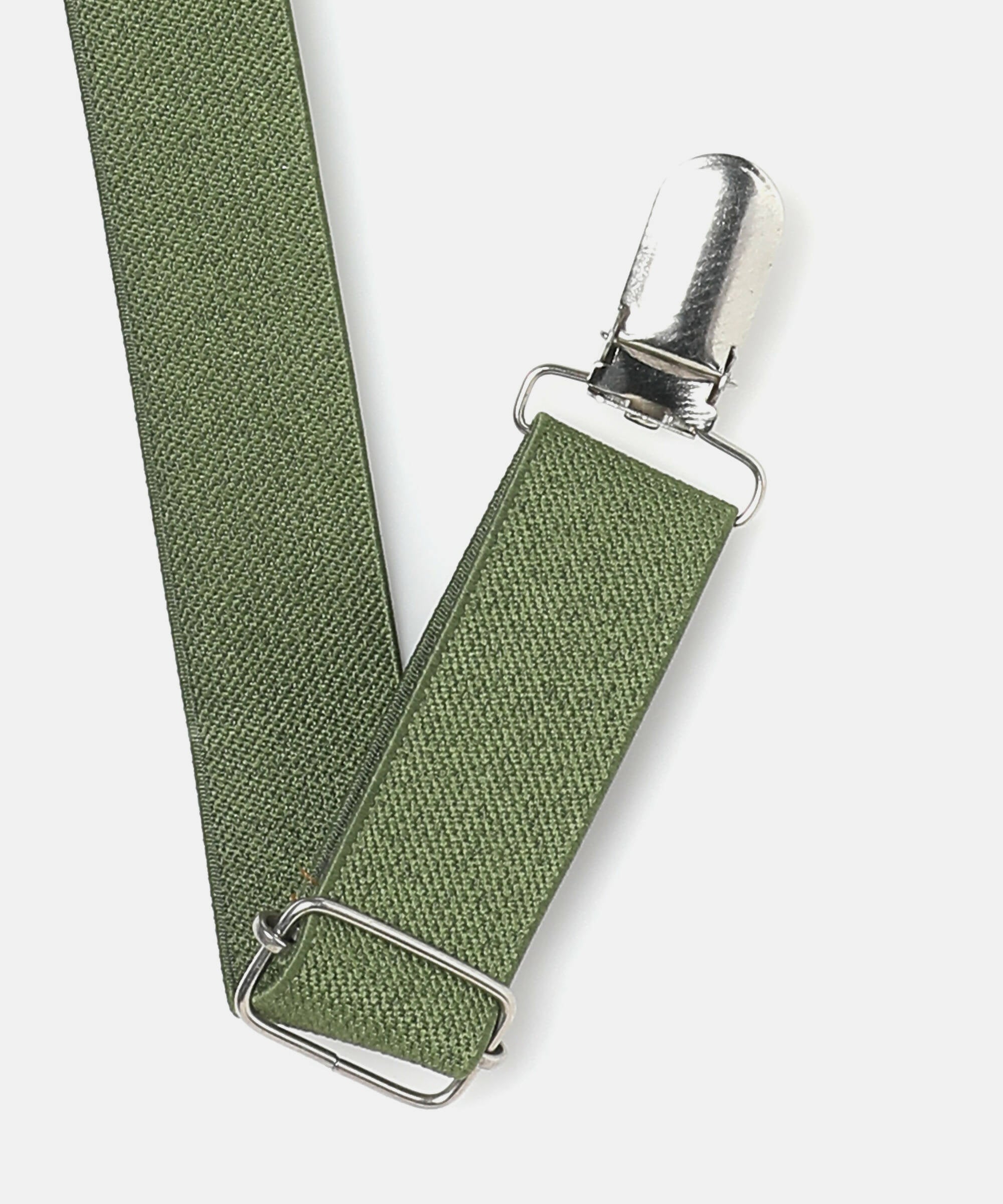 Manet Boys Solid Suspenders - Olive Green | Grocsy