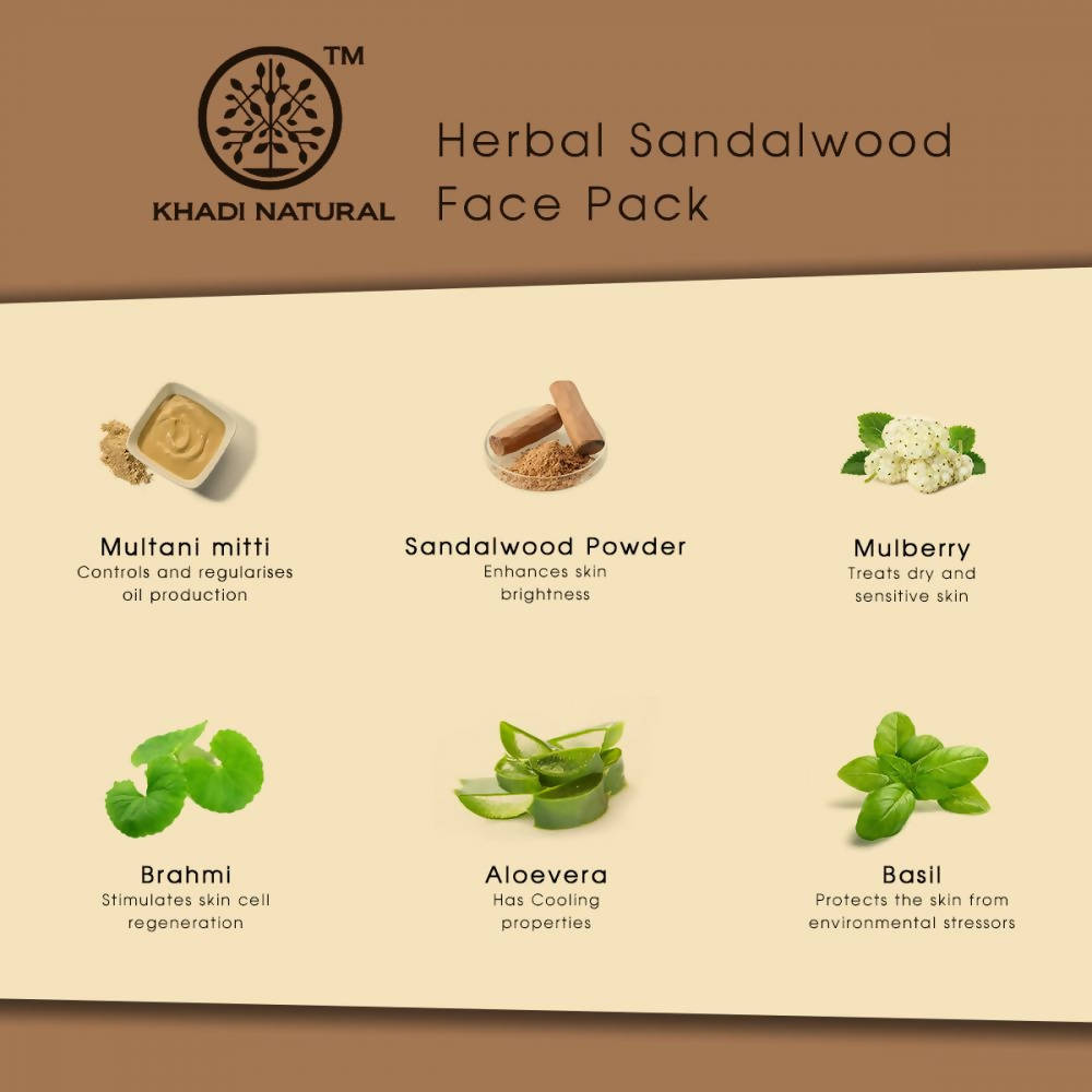 Khadi Natural Sandalwood Herbal Face Pack | Grocsy