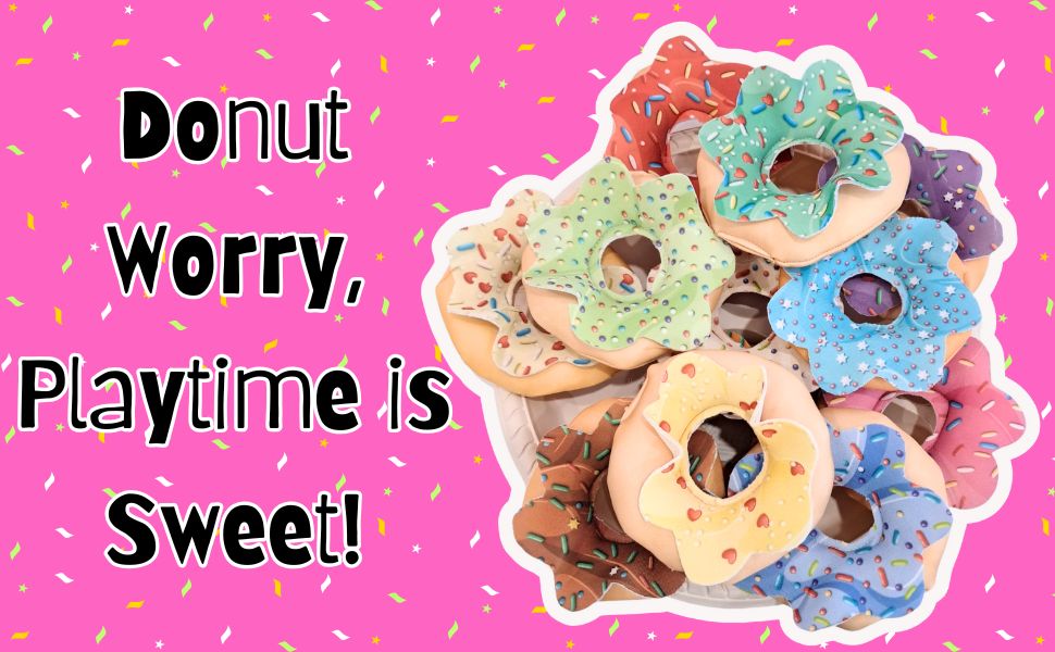 The Small Wonderland Pretend Play Donut Shop Set – 12 Colorful Fabric Donuts with Play Menu, ATM Cards, Money, and Shop Poster | Grocsy
