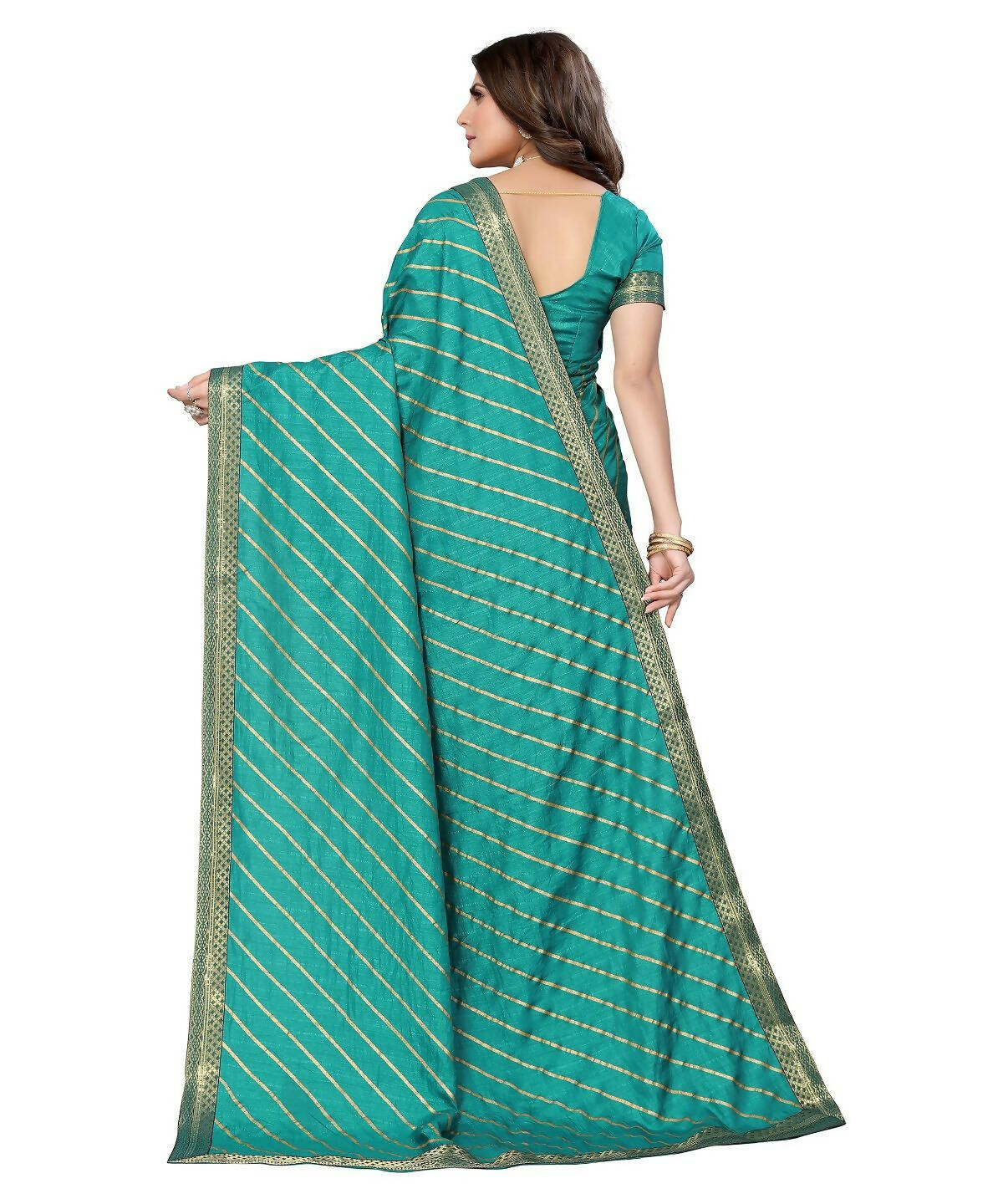 Vamika Dola Silk Green Lace Border Bollywood Style Saree (SUCHI GREEN) | Grocsy