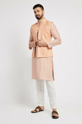 Ethnic India Pink Bundi Men's Jacket Abstract Blended | Grocsy