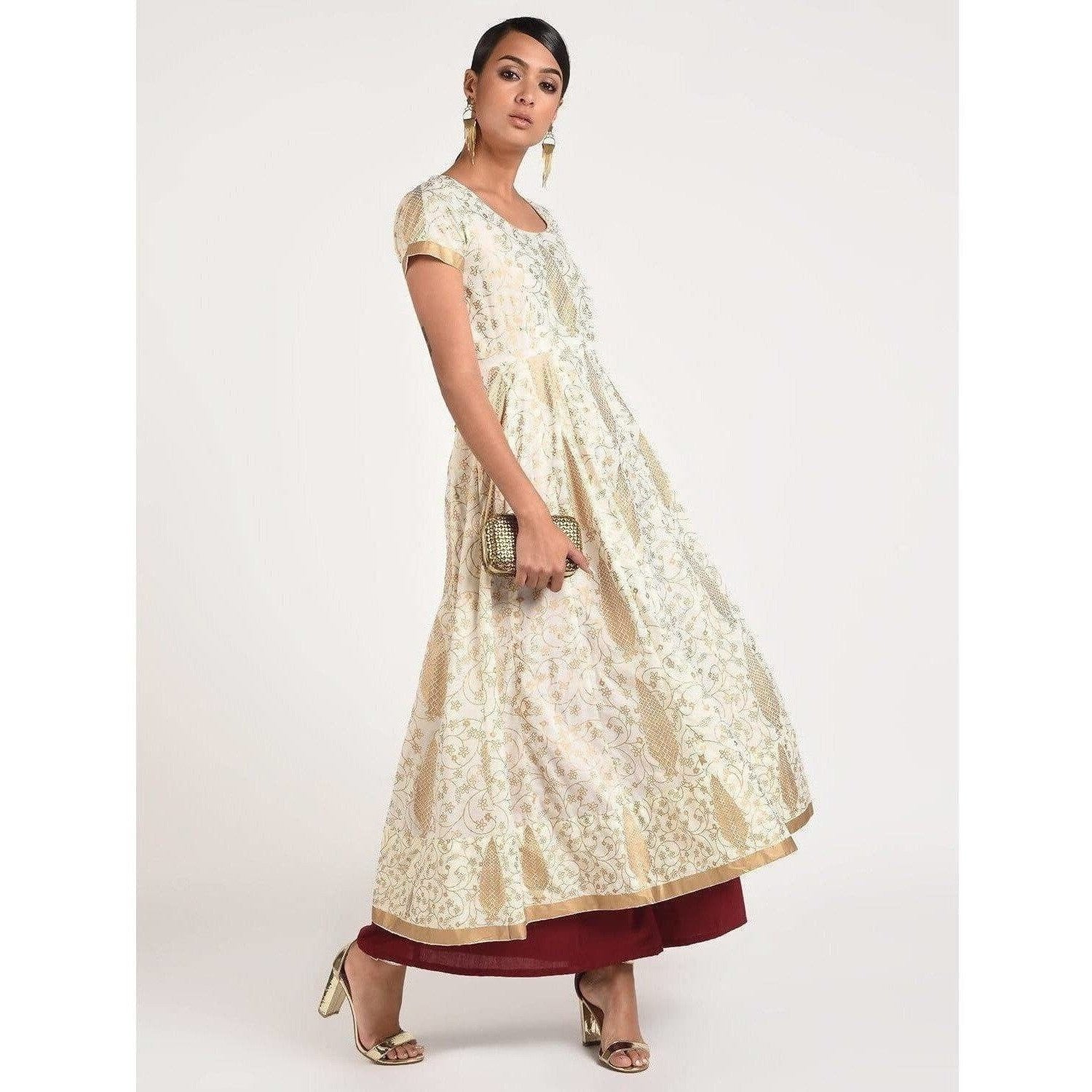 Cheera Women's Fancy Full Ghera Party Wear Anarkali Kurta (CH080K) | Grocsy