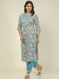 Aramya Straight Soft Cotton Floral Print Women's Kurta - Off White | Grocsy