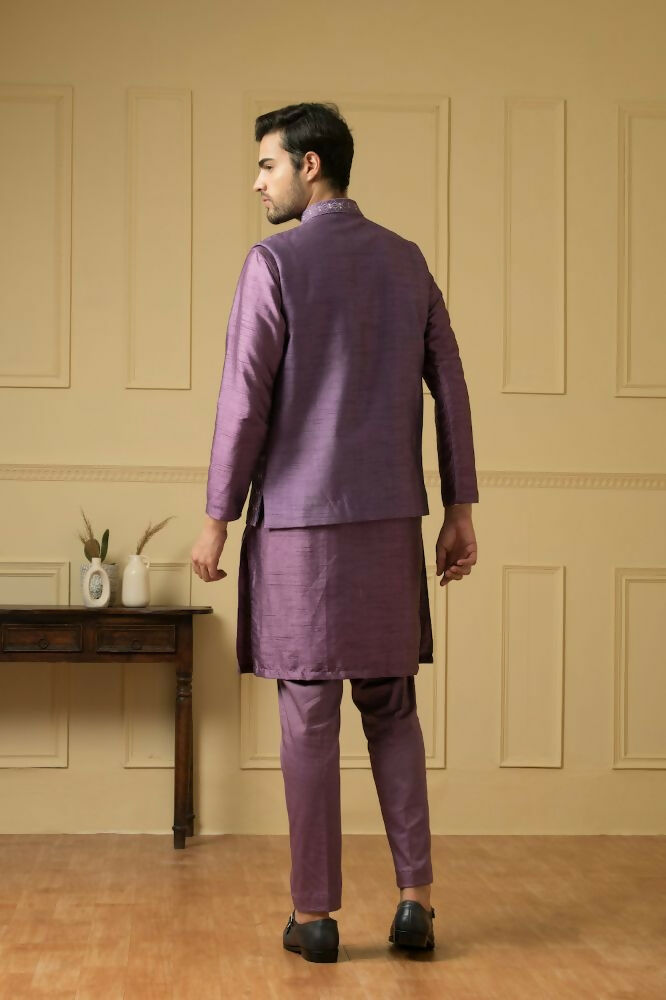 Purplebee Nehru Jacket Set by Hilo Design | Grocsy