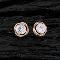 Joban Fashion Women Brass Golden White Ad Earrings | Grocsy