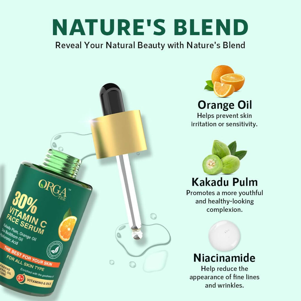 Orgatre 30% Vitamin C Face Serum for Glowing Skin | Grocsy