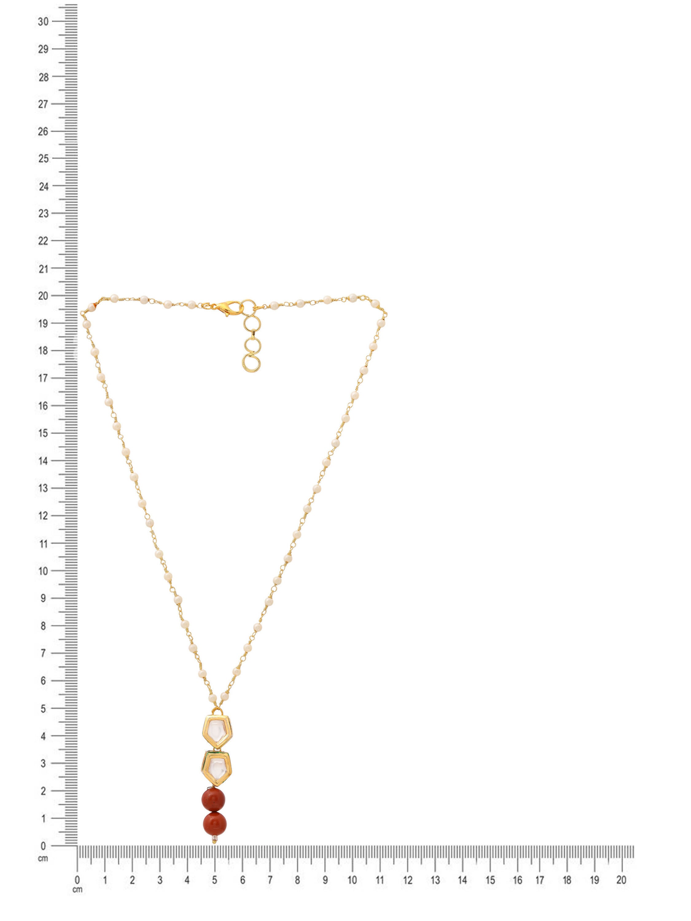 Ruby Raang Red Jasper Kundan Necklace | Grocsy