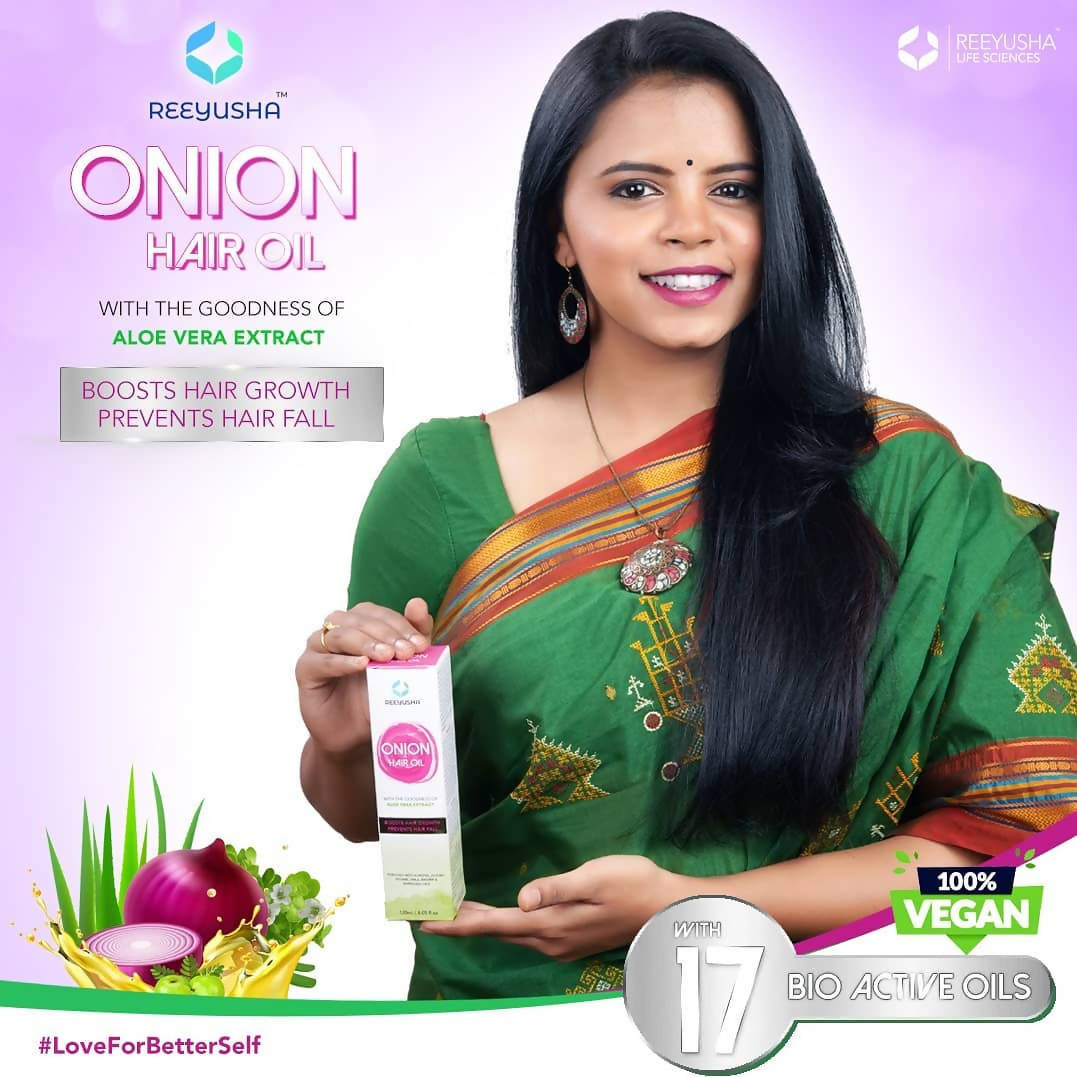 Reeyusha Onion Hair Oil with Aloe Vera Extract | Grocsy