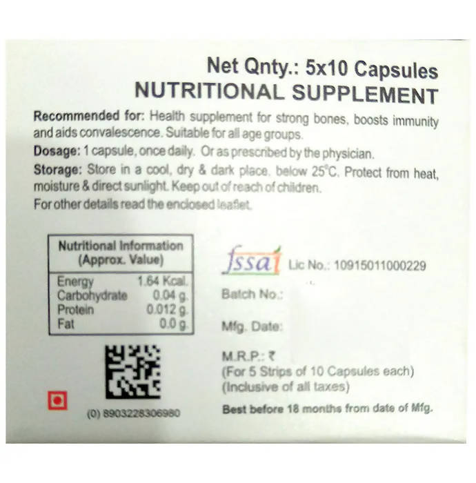 Bakson's Homeopathy Vitamin D Plus Capsules | Grocsy
