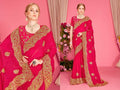 PR Fashion Rani Fendi Two Tone Silk Heavy Zari Embroidery Work With Heavy Zircon Work Saree | Grocsy