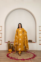 Joban Fashion Mustard Yellow Tie & Dye Cotton Suit Set | Grocsy