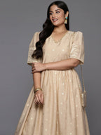 Ahalyaa Women's Traditional wear Ethnic Dress - Tan | Grocsy
