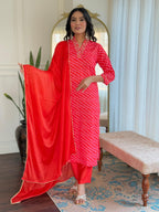 The52 Women's Muslin hand Embroidered Straight Kurta, Pant and Dupatta Set | Grocsy