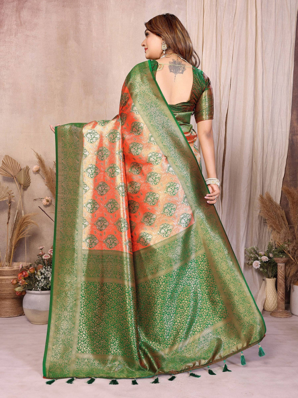 Anaita Banarasi Tissue Silk Saree | Grocsy