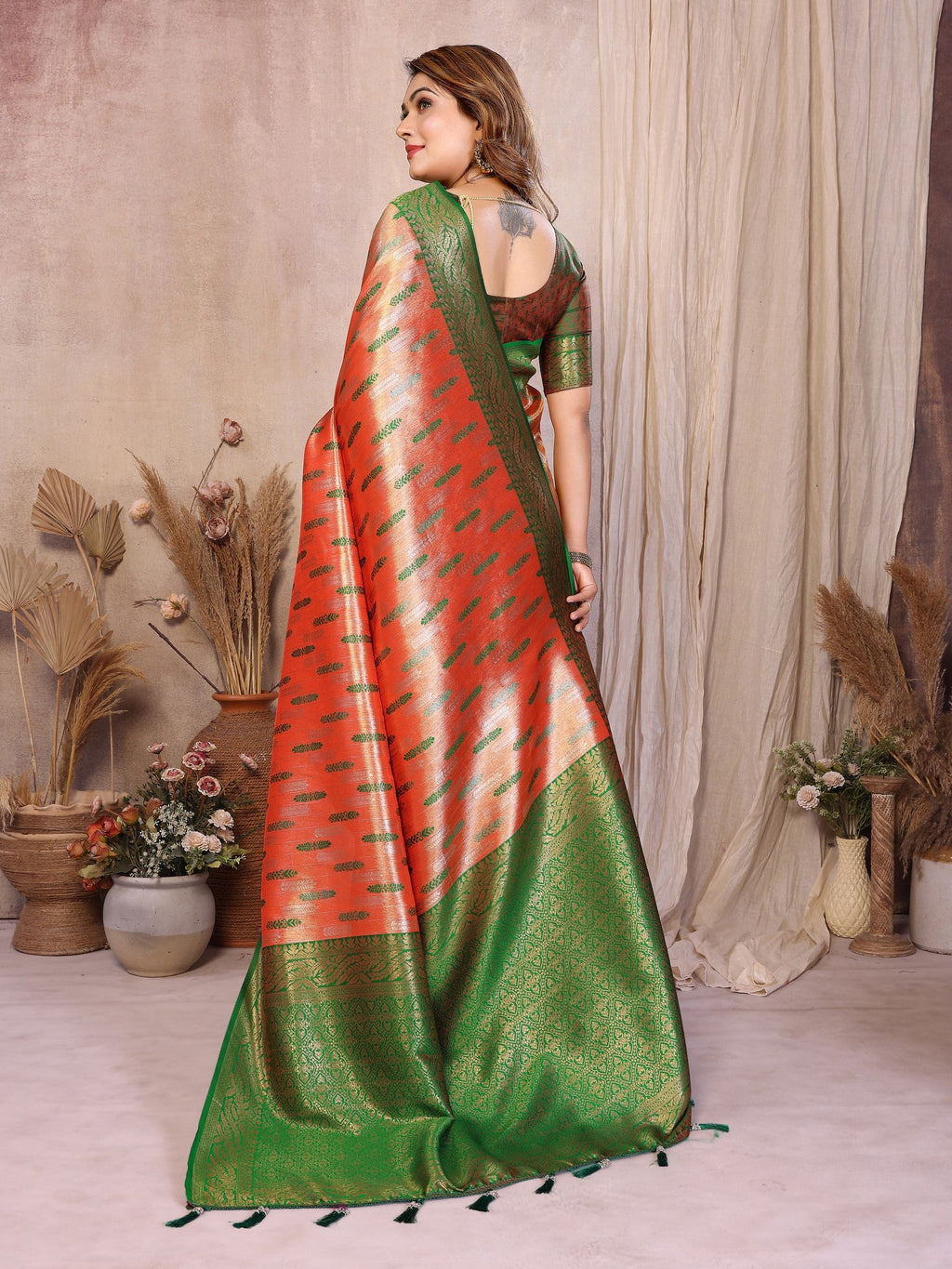 Anaita Banarasi Tissue Silk Saree | Grocsy