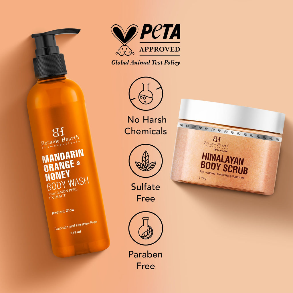 Botanic Hearth Mandarin Orange Body Wash & Himalayan Scrub | Grocsy