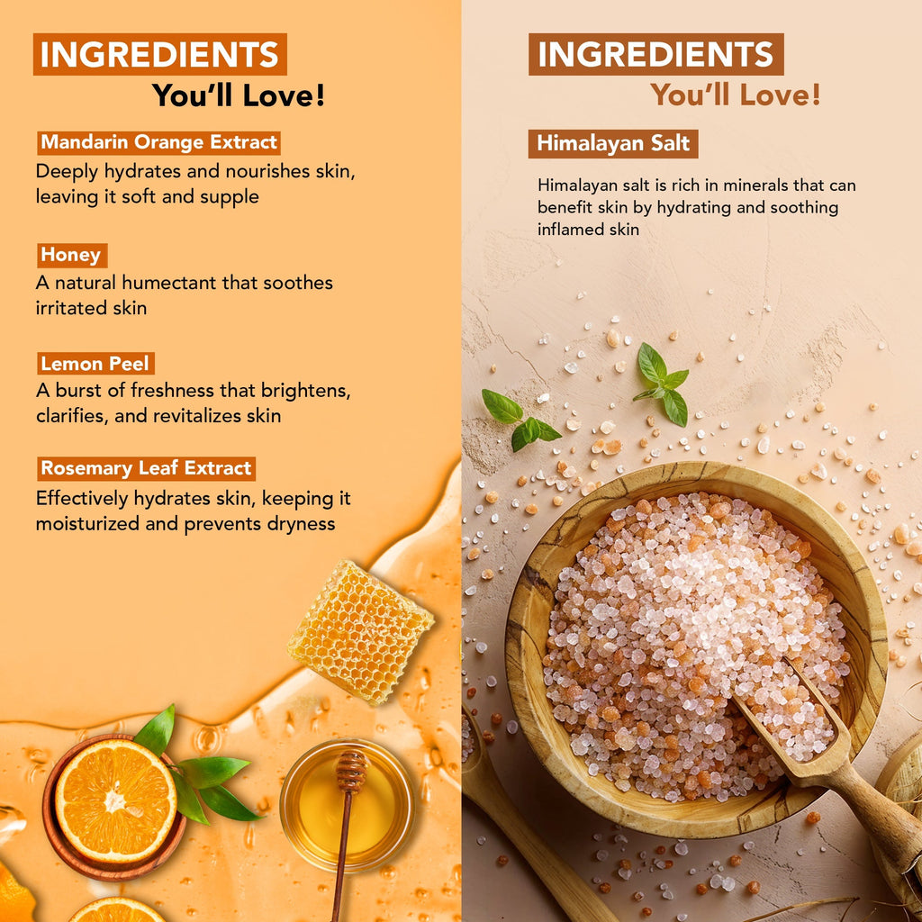 Botanic Hearth Mandarin Orange Body Wash & Himalayan Scrub | Grocsy